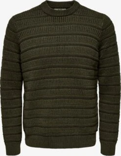 Only & Sons Crewneck Truien Trui Sean Heren Olijfgroen