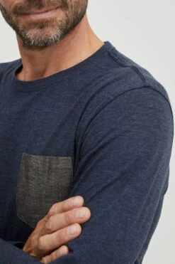 Longsleeves Shirt Danfo Heren Navy -Herenkleding Winkel 083fbde5c445db84ba5aeaac69457a35