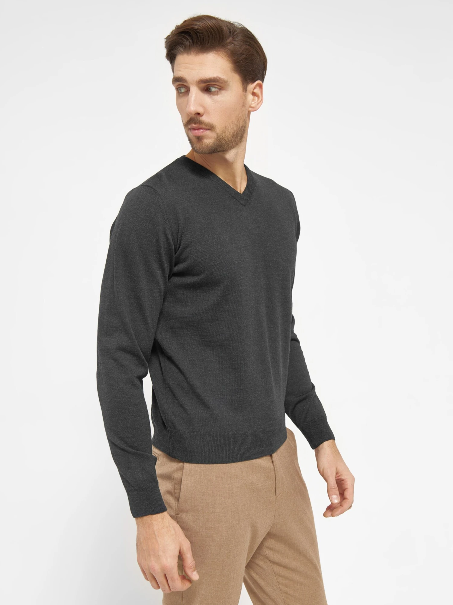 V-hals Truien Trui Bologna Heren Basaltgrijs 7 V-hals Truien Trui Bologna Heren Basaltgrijs - Afbeelding 5