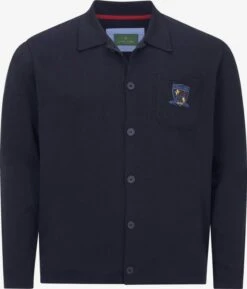 Vesten Gebreid Vest Duke Emrys Heren Donkerblauw