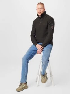 Petrol Industries Coltruien Trui Heren Kaki -Herenkleding Winkel 1f11a25415b0704e766bb13ae3428780