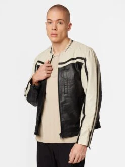 Leren Jassen Tussenjas Racer Heren Zwart -Herenkleding Winkel 25443ee5212ab2361b31a396a2230bb7