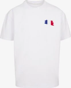 F4NT4STIC T-shirts Shirt France Frankreich Flagge Fahne Heren Wit