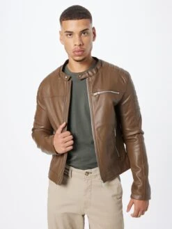 About You Leren Jassen Tussenjas Ruben Heren Karamel -Herenkleding Winkel 324c8769aab69617e4a41e891f051d2e