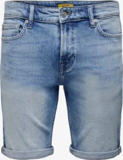 Only & Sons Denim Shorts Regular Jeans Heren Blauw