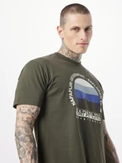 Napapijri T-shirts Shirt TELEMARK Heren Kaki -Herenkleding Winkel 3cec0c38f005c65229937bc75aa5f1ea