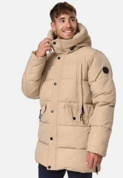 Indicode Jeans Parkas Winterparka Kasper Heren Beige -Herenkleding Winkel 410399bfb47cbaa89b8a86ff2a842675