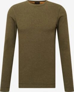 BOSS ORANGE Crewneck Truien Trui Tempest Heren Olijfgroen