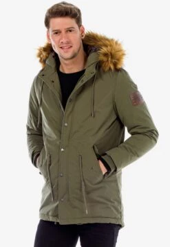 Cipo & Baxx Parkas Winterparka Army Heren Kaki -Herenkleding Winkel 4e1e41370891a292160efb2dded85ccc