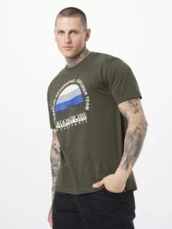 Napapijri T-shirts Shirt TELEMARK Heren Kaki -Herenkleding Winkel 4ea03d4228b913eb5e3d42c09dbadeb8
