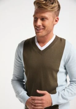 V-hals Truien Trui Heren Lichtblauw / Olijfgroen -Herenkleding Winkel 4f3ef2c8cf0d1d2bf3607fcd04dc933f
