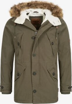 Indicode Jeans Parkas Winterparka Fann Heren Kaki