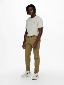 Only & Sons Chinos Tapered Chino CAM Heren Kaki -Herenkleding Winkel 5af86be998b48aec596ba1a10cd67010