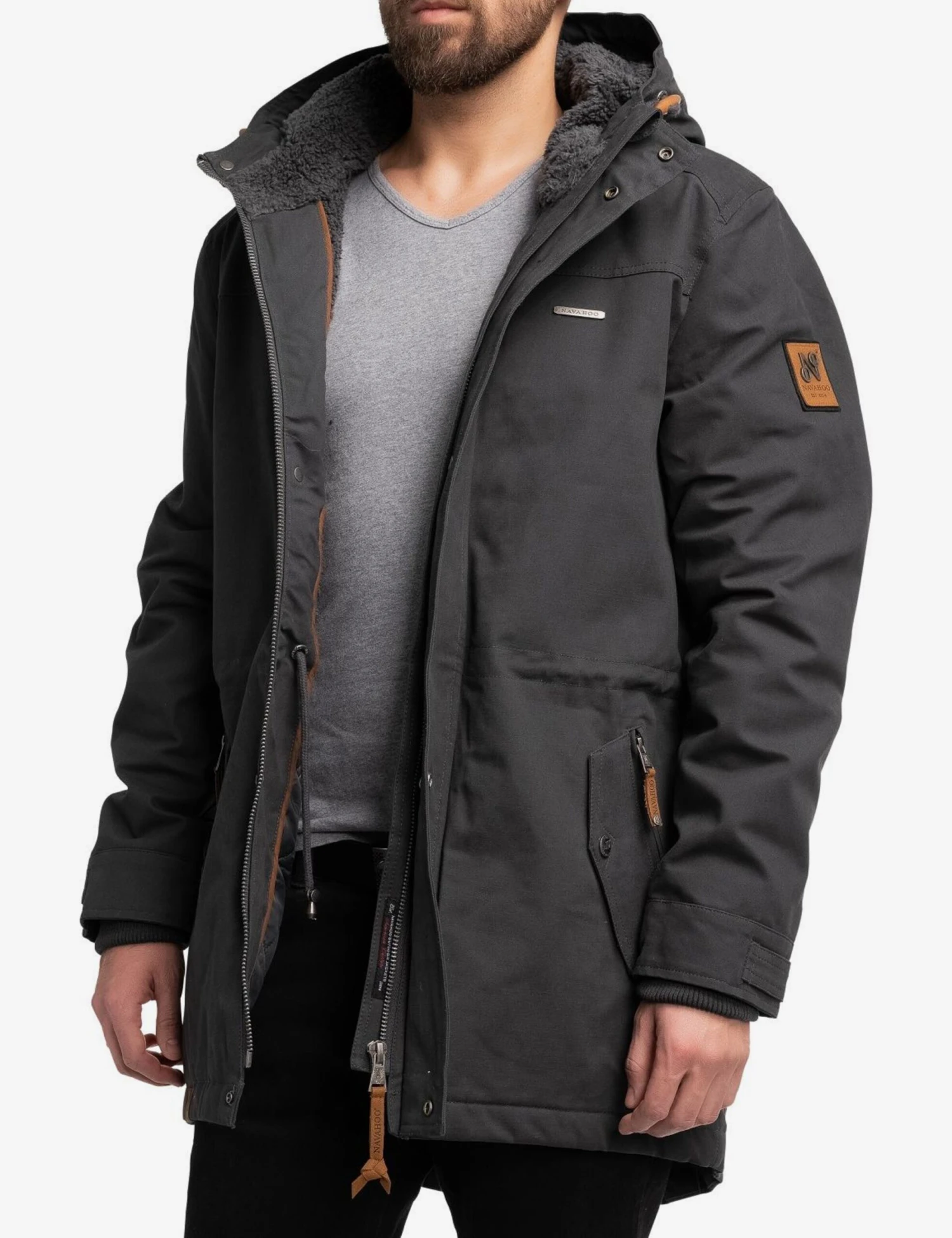 Navahoo Parkas Winterparka Manaka Heren Antraciet 6 Navahoo Parkas Winterparka Manaka Heren Antraciet - Afbeelding 4