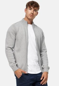 Indicode Jeans Vesten Gebreid Vest Buch Heren Lichtgrijs -Herenkleding Winkel 5d54907ddeb41b598a66e2f8720e8486