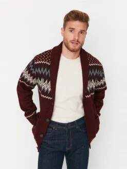 Trendyol Vesten Gebreid Vest Heren Bordeaux -Herenkleding Winkel 6ad2935c8141cd24d66b3a549de401b4