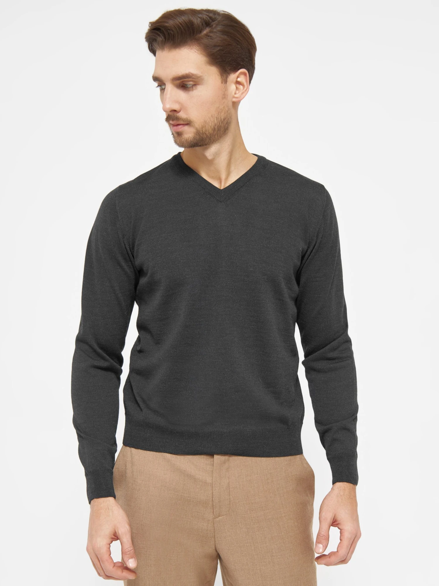 V-hals Truien Trui Bologna Heren Basaltgrijs 4 V-hals Truien Trui Bologna Heren Basaltgrijs - Afbeelding 2