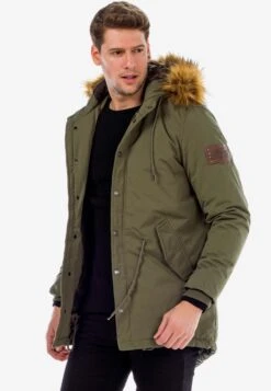 Cipo & Baxx Parkas Winterparka Army Heren Kaki -Herenkleding Winkel 6e5d1461b2581544f674cfcab5747904