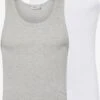 WEEKDAY Tanktops Shirt Heren Grijs / Wit -Herenkleding Winkel 6fe05afd780e91e88c8a83ee7656c647