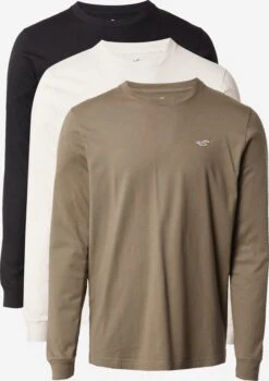 Hollister Longsleeves Shirt Heren Bruin / Zwart / Wit