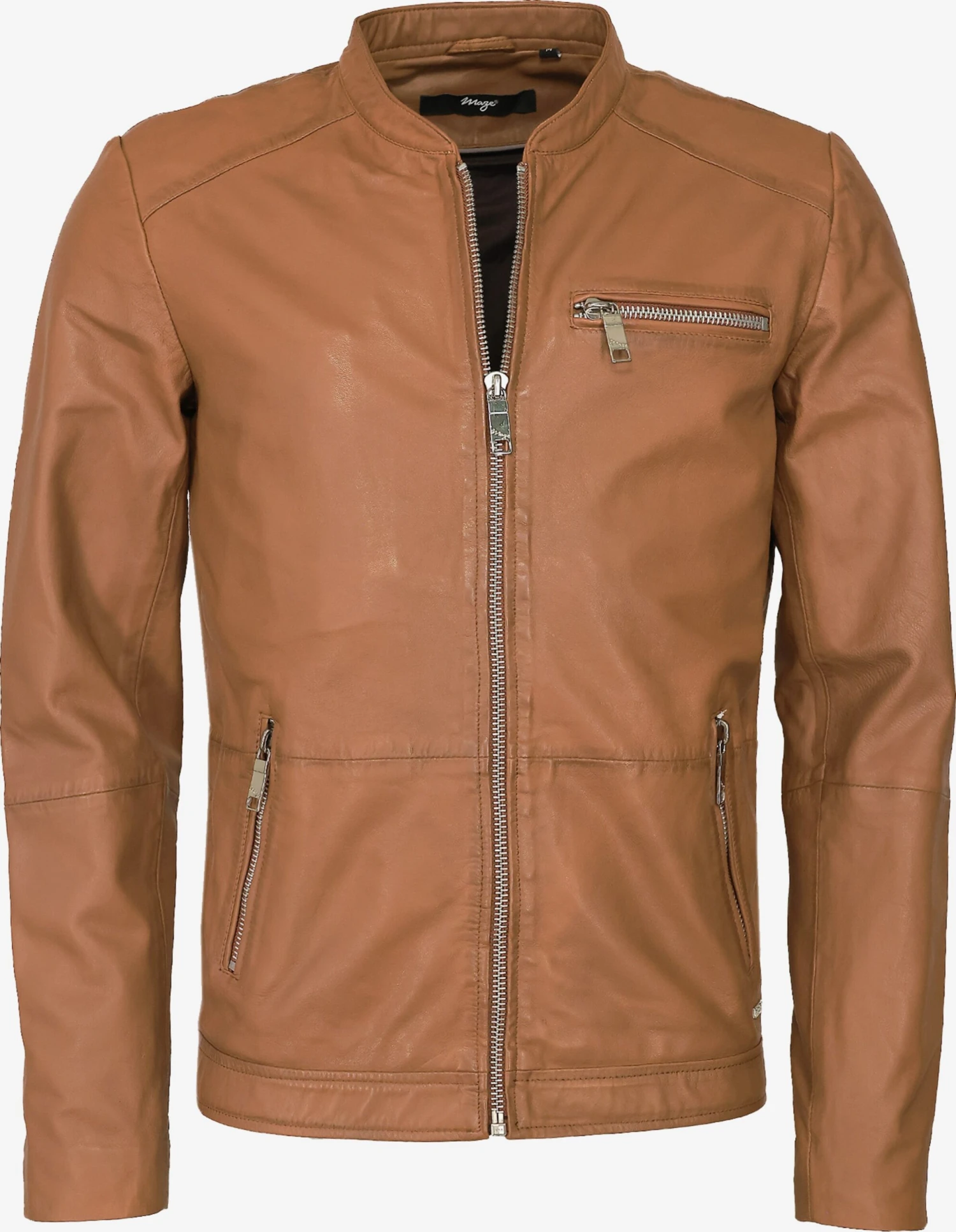 Maze Leren Jassen Tussenjas Heren Cognac 3 Maze Leren Jassen Tussenjas Heren Cognac