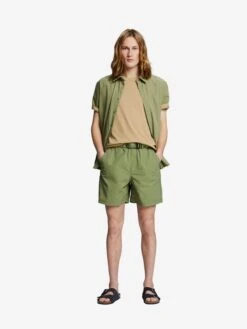 ESPRIT Shorts Regular Broek Heren Olijfgroen -Herenkleding Winkel 7a7283349b9375835bda32a01d22aacb