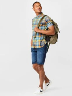 Solid Denim Shorts Regular Jeans Brent Heren Blauw -Herenkleding Winkel 7d486d14156886827f043464661a339a