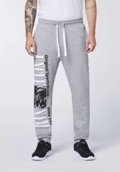 Sweatpants Tapered Broek Heren Lichtgrijs -Herenkleding Winkel 9256260dee41899a7e273077ce45d842