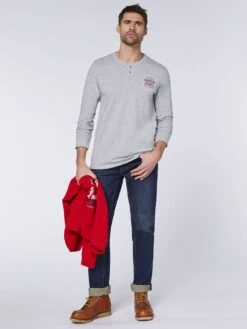 Longsleeves Shirt Heren Grijs -Herenkleding Winkel 9453112b440314d5ac33fb3ca3dabca8