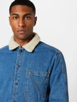 Spijkerjassen Tussenjas SHERPA Jacket Denim Heren Blauw -Herenkleding Winkel 961741ed7a1e4b9c3d82614629f3c152