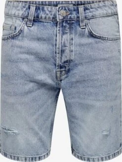 Only & Sons Denim Shorts Regular Jeans Edge Heren Blauw