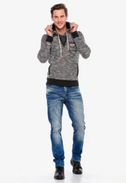 Cipo & Baxx Hoodies Trui Heren Grijs -Herenkleding Winkel a23ef86707ad8836068a2f7b87d4bd4f