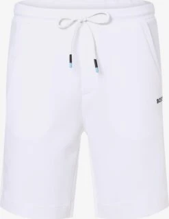 Boss Green Sweat Shorts Slimfit Broek Headlo 1 Heren Wit