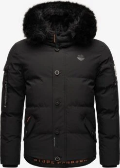 Gewatteerde Jassen Winterjas Halvaar Heren Zwart