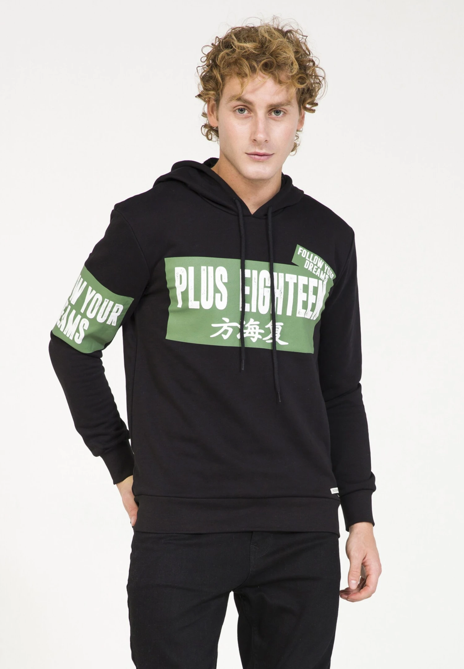 Hoodies Trui Heren Zwart 4 Hoodies Trui Heren Zwart - Afbeelding 2