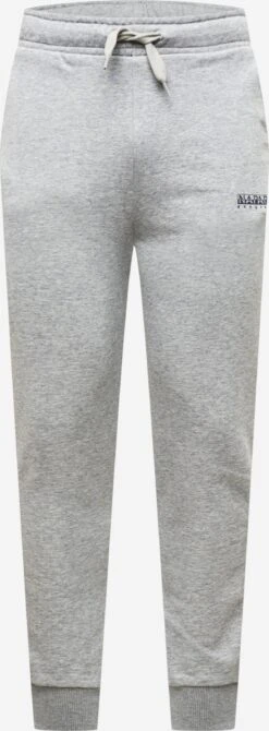 Napapijri Sweatpants Tapered Broek BOX Heren Grijs Gemêleerd