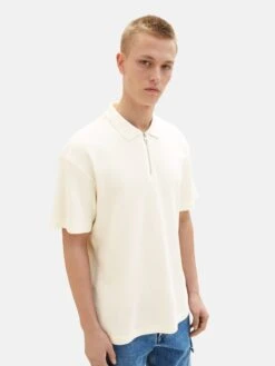 TOM TAILOR Denim Polos Shirt Heren Wolwit -Herenkleding Winkel ae0683b1863e8d256309948ea1af54bd