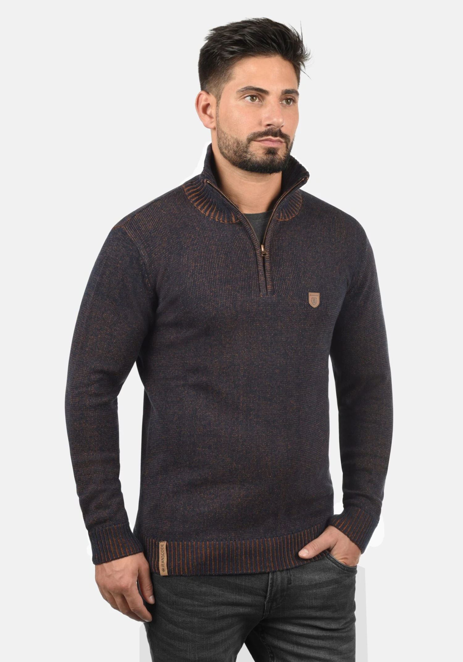 Indicode Jeans Coltruien Trui Nathen Heren Navy 4 Indicode Jeans Coltruien Trui Nathen Heren Navy - Afbeelding 2
