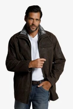 JP1880 Leren Jassen Tussenjas Heren Donkerbruin -Herenkleding Winkel b0d61b41ce0437fb8281c0182a7e3c8a