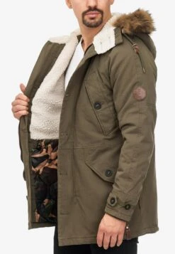 Indicode Jeans Parkas Winterparka Fann Heren Kaki -Herenkleding Winkel ba489fe47c011981c342d9c201c946ef