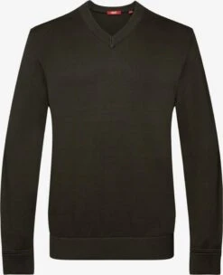 ESPRIT V-hals Truien Trui Heren Kaki