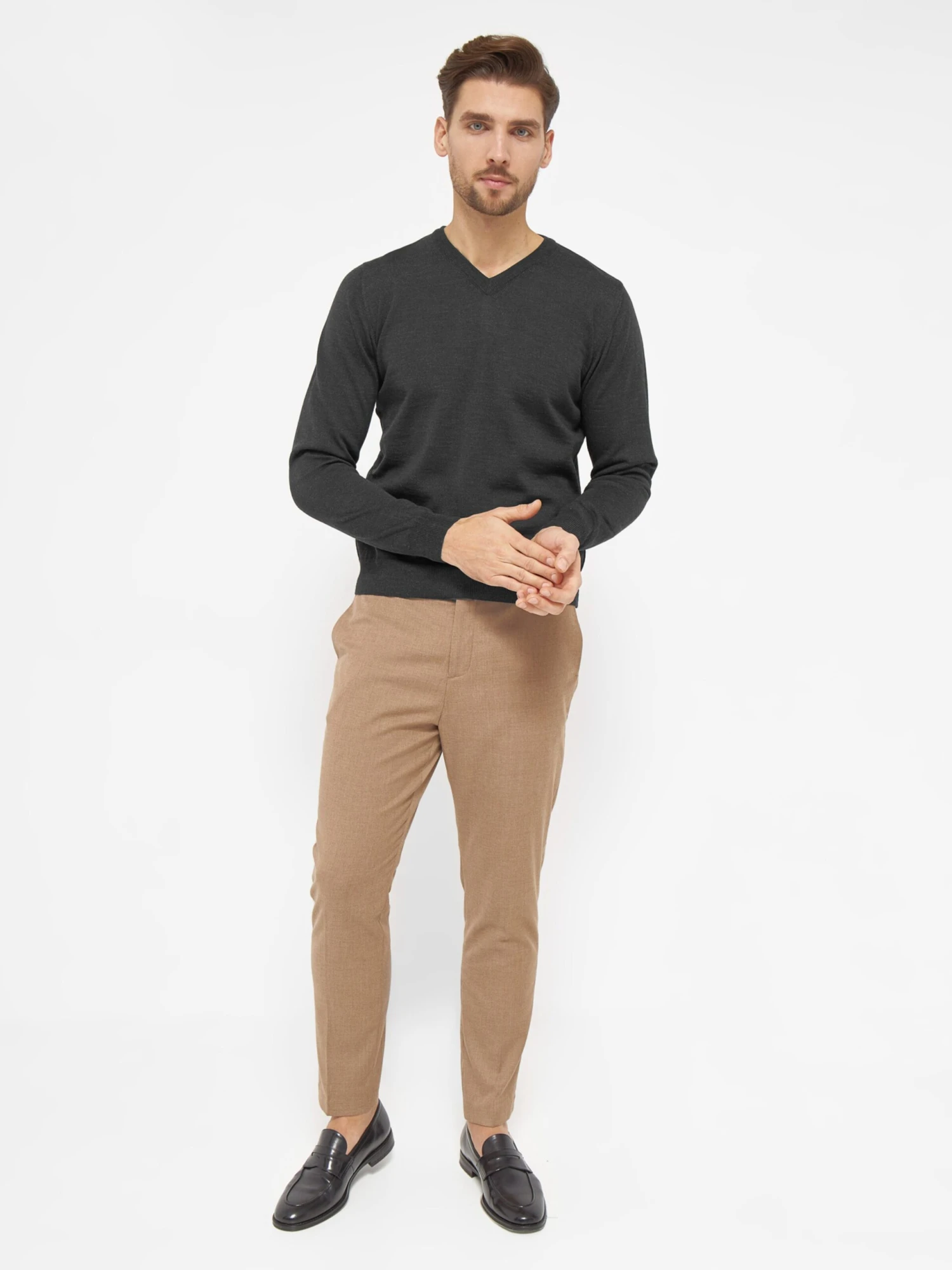 V-hals Truien Trui Bologna Heren Basaltgrijs 5 V-hals Truien Trui Bologna Heren Basaltgrijs - Afbeelding 3