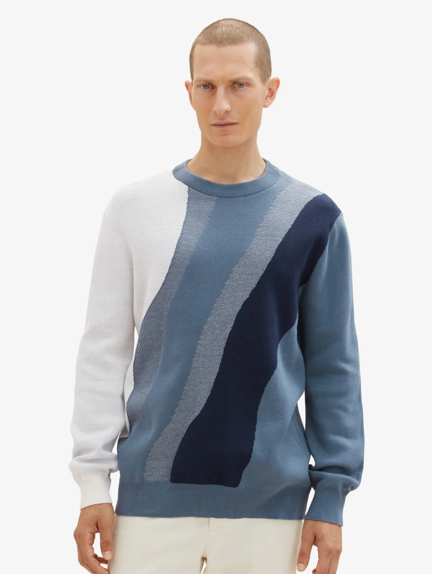 Tom Tailor Crewneck Truien Trui Heren Marine / Smoky Blue / Nachtblauw 4 Tom Tailor Crewneck Truien Trui Heren Marine / Smoky Blue / Nachtblauw - Afbeelding 2