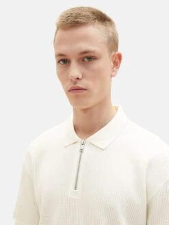 TOM TAILOR Denim Polos Shirt Heren Wolwit -Herenkleding Winkel c76e6fcea51b4fd79c3eae68615ee871