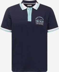Tom Tailor Polos Shirt Heren Nachtblauw / Aqua