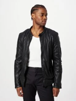 GIPSY Leren Jassen Tussenjas Aigon Heren Zwart -Herenkleding Winkel e2231d1fcd2f4a4c4e59d216703ab803