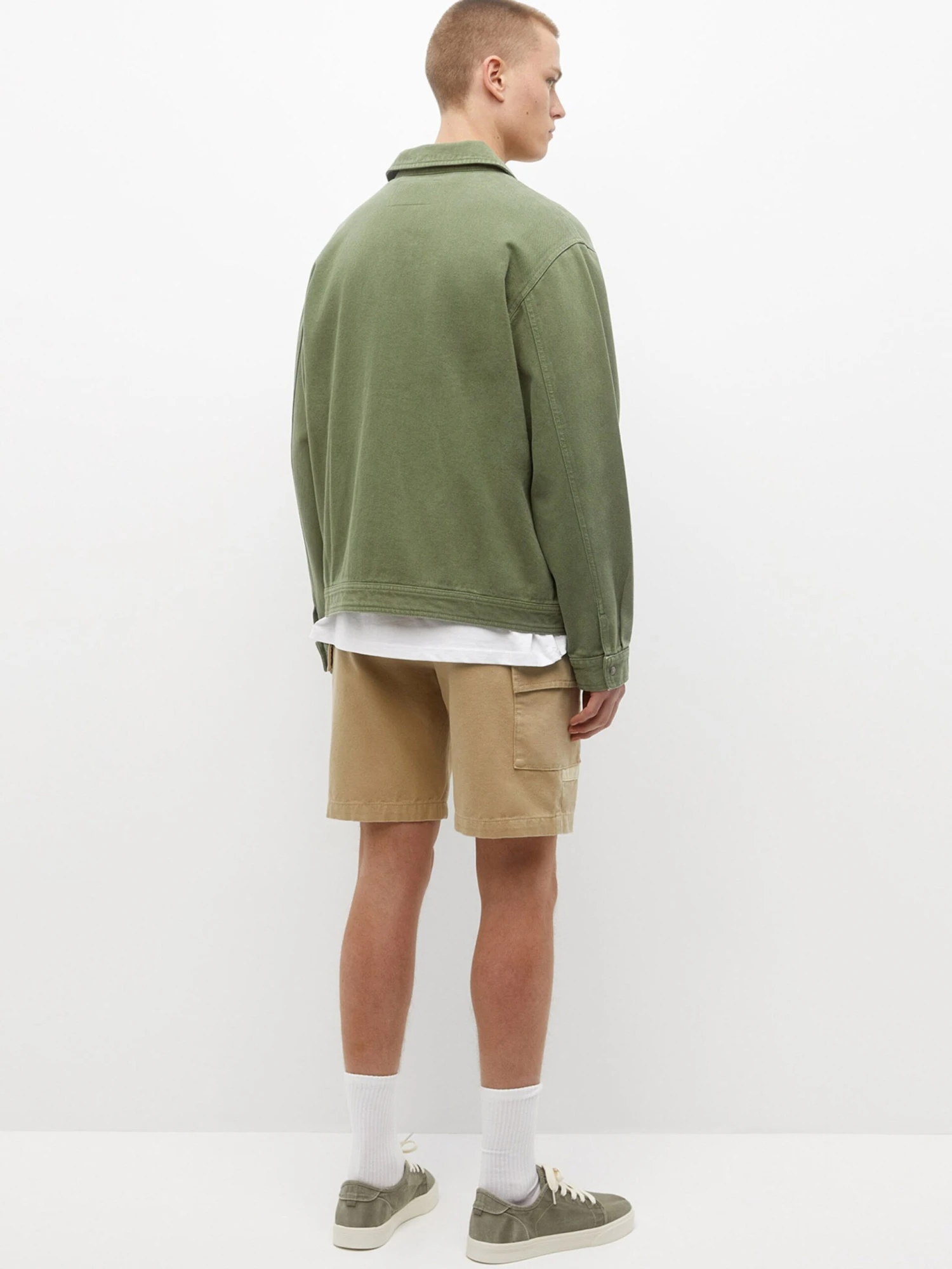 PULL & BEAR Spijkerjassen Tussenjas Heren Kaki 5 PULL & BEAR Spijkerjassen Tussenjas Heren Kaki - Afbeelding 3