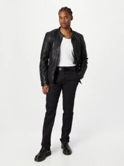 GIPSY Leren Jassen Tussenjas Aigon Heren Zwart -Herenkleding Winkel e4ad87312ce45e0b17a4a87b4717651e