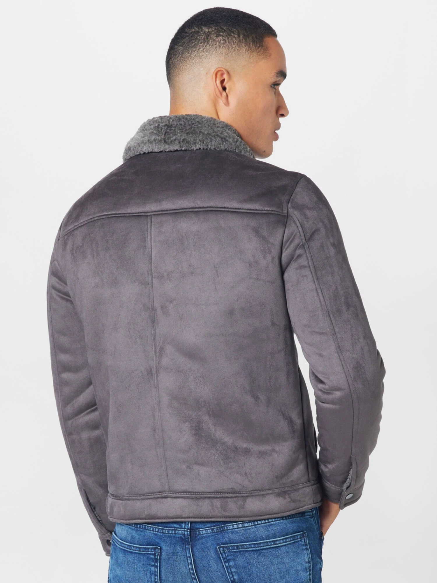 RIVER ISLAND Tussenjassen Tussenjas BORG Heren Grafiet 6 RIVER ISLAND Tussenjassen Tussenjas BORG Heren Grafiet - Afbeelding 4