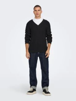 Only & Sons V-hals Truien Trui Heren Navy -Herenkleding Winkel ea5c0179c978e6d1a288737fc19bf036